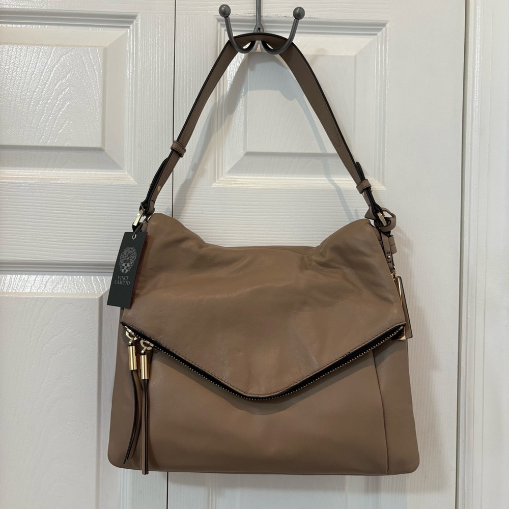 Brown Beige New Leather Shoulder Bag